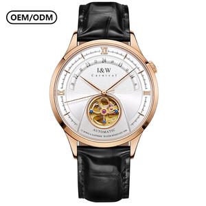 Montre mécanique automatique pour homme IW Carnival Casual Tourbillon, style squelette, bracelet en acier inoxydable or rose, boîtier en acier inoxydable, pour les affaires - Product Image 1