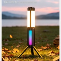 Nouvelle Lanterne de Camping Pliable 3-en-1 RVB Améliorée 10000mAh Type C avec Crochet et Support Réglable à Trois Branches pour Tente Extérieure et Camping