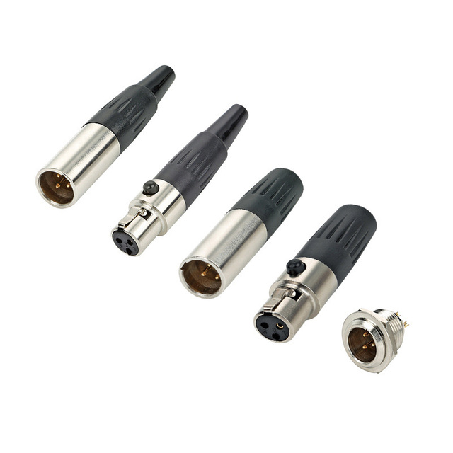 3pin Mini XLR Female / Male Connector Nickle Plated Audio Plug Headphone Adapter Speaker HIFI Mic Jack XLR Balance Cable
