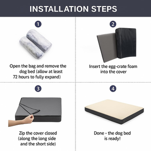 Lit pour chien imperméable, orthopédique, en mousse à mémoire de forme, avec housse Oxford lavable et amovible - Product Image 5