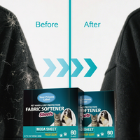Feuilles assouplissantes pour sèche-linge OEM pour animaux de compagnie, anti-poils, anti-bouloches, feuille MEGA, pour une propreté optimale