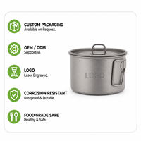 Tasse en titane pur, bol, vaisselle de camping, légère, portable, multifonctionnelle