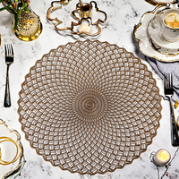 Napperon rond en PVC ajouré de luxe, moderne et écologique, pour décoration de table, idéal pour les fêtes, mariages et événements, épaisseur 1 mm, certifié REACH