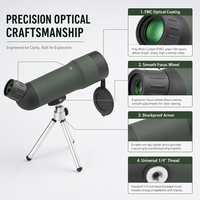 Télescope monoculaire OBEST de haute qualité 20x50 avec zoom, trépied portable, vision nocturne OBM6025, non étanche