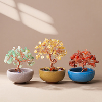 Piedra Natural Cristal Dinero Árbol Chakra Piedras Curativas Árbol DE LA Vida Hecho a Mano Árbol DE LA Suerte para Decoración