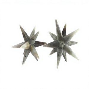 Labrodolite 12-Point Natural Gemstone Carved Merkaba Stars Semi-Precious Stone Craft for Healing <b>Crystal</b> Star for Sale - Product Image 1