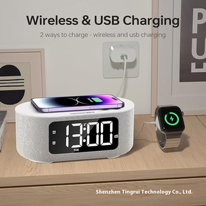 2025 grigio tessuto di qualità Bluetooth suono colorato atmosfera ritmo camera da letto ufficio ricarica Wireless tavolo intelligente soggiorno - Product Image 2