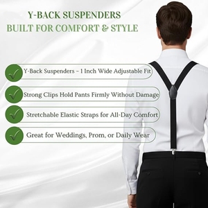 <span class=keywords><strong>Bretelles</strong></span> de mariage pour <span class=keywords><strong>hommes</strong></span> en gros, personnalisées, noires, kaki, couleur unie, élastiques, 3 clips, <span class=keywords><strong>bretelles</strong></span> en Y, <span class=keywords><strong>bretelles</strong></span> réglables - Product Image 4