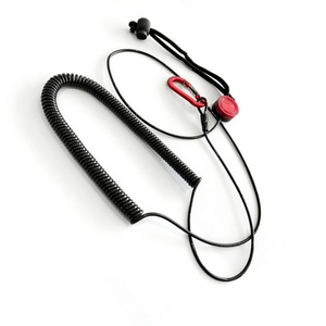 Longue lanière de sécurité rétractable en fil d'acier et PU pour la pêche, anti-perte, avec boucle métallique, accessoires de canoë - Product Image 3