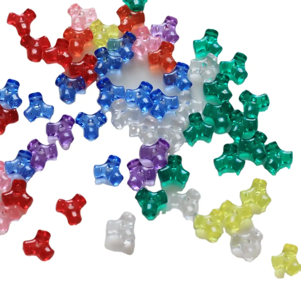 Mehrfarbige undurchsichtige 10mm klare transparente Acryl-Tri-Perlen für die Schmuck herstellung 500g pro Beutel