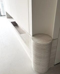 Pierre de travertin naturelle d'Italie, dalle super blanche pour revêtement mural, dessus de table, décoration extérieure, salle de bain et escalier - Product Image 3