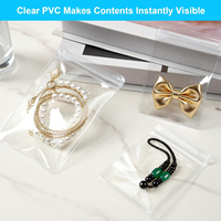 Kantong Plastik PVC Transparan Anti Oksidasi untuk Kemasan Perhiasan, Cincin, Anting, Kantong Poli Transparan Anti Kusam