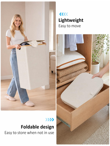 Factory Custom Large Laundry Bag <b>Foldable</b> Clothes Dirty Canvas Collapsible Laundry <b>Basket</b> Storage <b>Baskets</b> Bins - Product Image 4