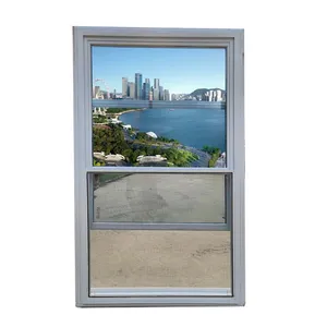 Fenêtres industrielles insonorisées en verre trempé de haute qualité fenêtres coulissantes verticales à double suspension en PVC personnalisées