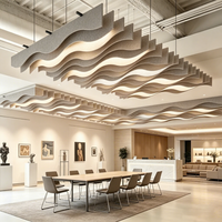 Panneau acoustique pour animaux de compagnie, texture ondulée, lumière LED, plafond acoustique insonorisant, panneau acoustique suspendu pour hôtel, auditorium