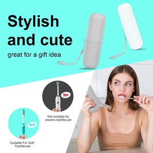 Gobelet pour bain de bouche, étui de protection portable pour dentifrice et brosse à dents, boîte de rangement pour voyage et camping, écologique, en plastique en deux parties - Product Image 4