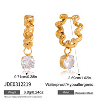 Boucles d'oreilles géométriques en zircon de luxe Gaovo pour femmes, plaquées or 18 carats, en acier inoxydable, parfaites comme cadeau