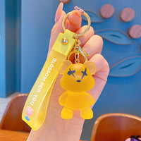 Porte-clés magnétique ours en gros, porte-clés ours créatif, pendentif en cuir PU pour sac à main, ornement de sac, cadeau