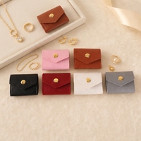 ZXF Spot Mini Sac de Rangement Minimaliste Portable 14*6cm pour Boucles d'Oreilles et Bagues en Cuir PU Épais pour Voyage