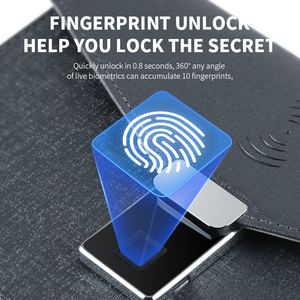 Nhật Ký Bọc Da PU Trifold Sổ Ghi Chép Lá Rời A5 Sổ Ghi Chép USB Sổ Lập Kế Hoạch Khóa Vân Tay Có Ghi Âm Giọng Nói Và Sạc Dự Phòng - Product Image 3