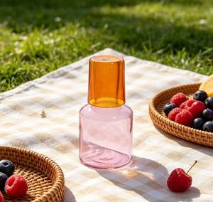 Carafe et verre à eau en verre coloré personnalisés au design créatif, résistants à <span class=keywords><strong>la</strong></span> chaleur, pour <span class=keywords><strong>la</strong></span> maison, <span class=keywords><strong>la</strong></span> chambre et les cadeaux - Product Image 1