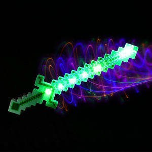 Mỏ Craft Sword Pixel Với Ánh Sáng Kim Cương <span class=keywords><strong>LED</strong></span> Lightsaber Wand Mine Craft Mosaictoys Âm Thanh Ánh Sáng Đồ Chơi Thanh Kiếm - Product Image 5