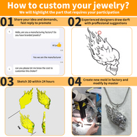 Collier de bijoux punk tendance en acier inoxydable ou en cuivre, personnalisé par l'usine JIAYE, avec pendentif exclusif et chaîne à perles, couleur plaquée DIY