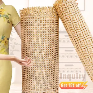 Natural Rattan Webbing Raw Material Mesh Webbing Cane Roll For Rattan Bamboo Cane Furniture