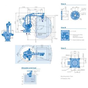 Robots industriels 4 axes pour empilage et déempilage de briques, chargement et déchargement de ciment, automatisation Yaskawa MOTOMAN PL800 - Product Image 6