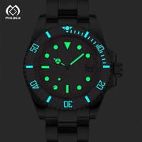 Montre pour femme personnalisée avec cadran rose, 40 mm, émail, mécanique automatique NH35, acier inoxydable, étanche 20 bars, montre de plongée