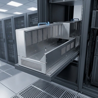 Composant de châssis perforé en tôle d'argent pour rack de serveur, pièce structurelle de poinçonnage CNC pour armoire de centre de données