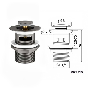 Vanne de vidange de <span class=keywords><strong>lavabo</strong></span> en acier inoxydable chromé, type bouton-poussoir anti-odeur, 6 pouces, norme européenne, moderne et simple - Product Image 6