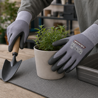 Gants de sécurité MaxiPact en nylon et spandex 15 jauges avec revêtement en mousse de nitrile, paume antidérapante, poignet tricoté, respirants, gants polyvalents