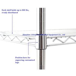 5-Tier Shelving Chrome Organizer Rack Iron Wire Shelf For Home Storage Shelf