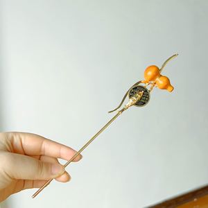 Horquilla de metal elegante estilo chino con borla de calabaza para mujer, palillo para el pelo Hanfu, accesorios para el cabello de estilo antiguo - Product Image 4