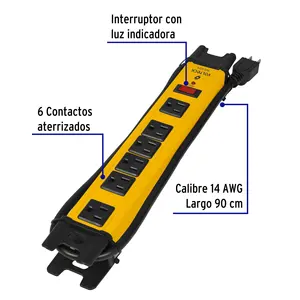 Master con 12 Unidades Supresor de sobretensión industrial multicontacto 14 AWG 6 entradas - Product Image 2