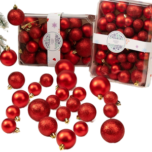 Juego de <span class=keywords><strong>Bolas</strong></span> Navideñas Coloridas de Alta Calidad de 3/4/5 cm, en Caja Cuadrada, Decoraciones para Árboles de <span class=keywords><strong>Navidad</strong></span>, Adornos Colgantes para Fiestas en Casa, Venta al por Mayor - Product Image 2