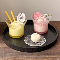 Coupe à dessert moderne en verre dépoli dégradé, avec bord cannelé et évasé, pour crème glacée, pudding, yaourt et mousse