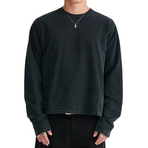 Custom 240gsm 100% Katoenen Kledingstuk Geverfd Steen Gewassen Terug Logo Borduurwerk Dagelijks Dragen Zwaargewicht Boxy Fit Shirt Met Lange Mouwen - Product Image 1