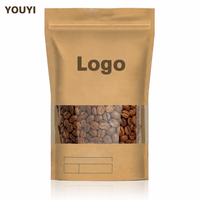 Sachet Doypack en Papier Kraft Anti-odeur et Anti-humidité avec Fermeture Zip pour Chips, Biscuits, Snacks et Emballage de Café