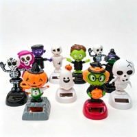 Figurines de voiture dansantes et oscillantes en plastique écologiques à énergie solaire pour Halloween, jouets décoratifs promotionnels, Jour des Morts