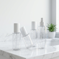 Vente en gros de flacons pulvérisateurs à fine brume en PET transparent, vides, rechargeables, pour cosmétiques, emballage personnalisé