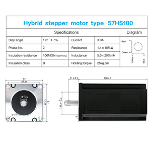 Motor de Passo Nema23 3A 2 Fases 1.2N 2N 2.2Nm 2.5N 3Nm de 4 Fios com Eixo Único de 8mm para CNC, Gravadora, Router e Impressora 3D - Product Image 5