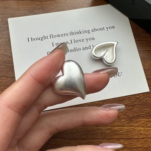 100% 925 Sterling Zilver Grote Mat Hartvormige Chunky Ringen voor Vrouwen Mode Sieraden Ringen - Product Image 4