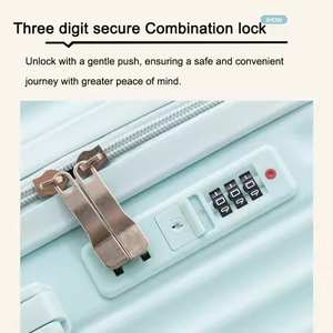 Nuevo lujo Unisex 100% PC Tsa Lock maleta de viaje mango de aluminio 4 ruedas compresión al vacío ABS poliéster impermeable clásico - Product Image 5