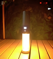 Lampe de camping multifonctionnelle étanche, rechargeable par USB-C, lanterne LED COB 15W, batterie externe 2500mAh, fonction de suspension magnétique
