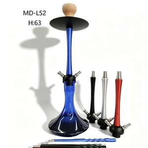 Modern Aluminum Alloy <b>Hookah</b> Set 2 Port Shisha Water <b>Pipe</b> Kit with Glass Base Gift Box for Bar and Travel - Product Image 1