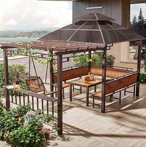Pergola <span class=keywords><strong>de</strong></span> <span class=keywords><strong>jardin</strong></span>, gazebo, pavillon, auvent <span class=keywords><strong>de</strong></span> terrasse extérieur, <span class=keywords><strong>abri</strong></span> <span class=keywords><strong>de</strong></span> pluie, treillis pour vigne, <span class=keywords><strong>abri</strong></span> <span class=keywords><strong>de</strong></span> toit pour <span class=keywords><strong>jardin</strong></span>, villa, terrasse - Product Image 3