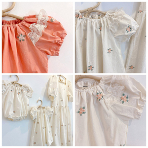 Romper de Bebé con Bordado Floral Vintage, de Algodón Cómodo para Verano, de Alta Calidad, Vestido Familiar para Niñas Princesas - Product Image 2