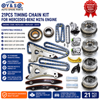 طقم جديد من 21 قطعة لسلسلة التوقيت و4 قطع من تروس VVT لسيارات مرسيدس GL450/ML350/E400/E320/GLS400 3.0T M276.820.821 من الفولاذ السبائكي